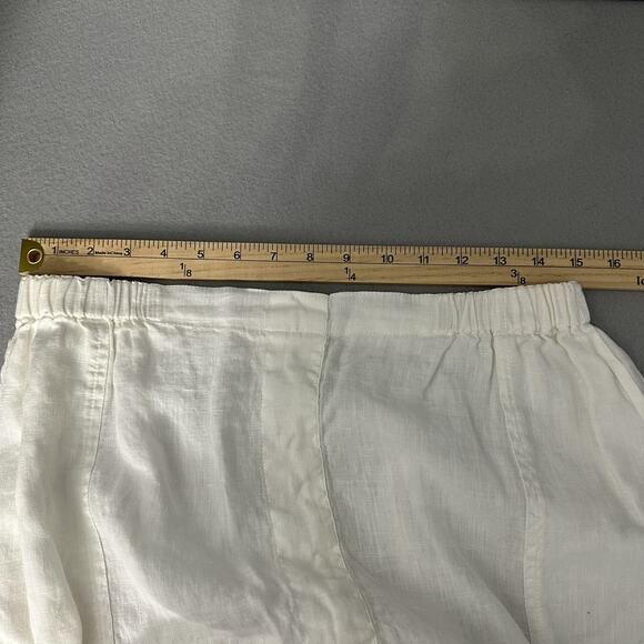 Flax Maxi Skirt Linen Lagenlook Buttons Pockets Pull On Elastic Waist Medium - Picture 6 of 10